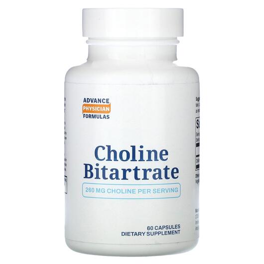 Основное фото товара Холин Битурат, Choline Bitartrate 650 mg, 60 капсул