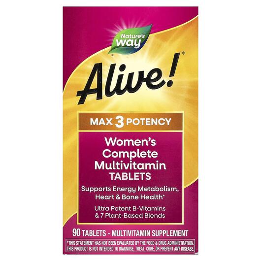 Основне фото товара Nature's Way, Max3 Potency Women's, Жіночі вітаміни, 90