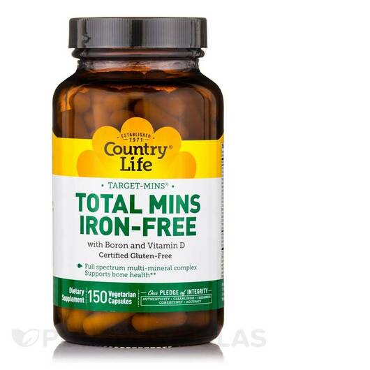 Основное фото товара Минеральные добавки, Target-Mins Total Mins Iron-Free, 150 капсул