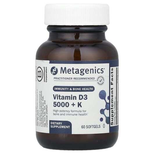 Основное фото товара Metagenics, Витамины D3 + K2, Vitamin D3 5000 + K, 60 капсул