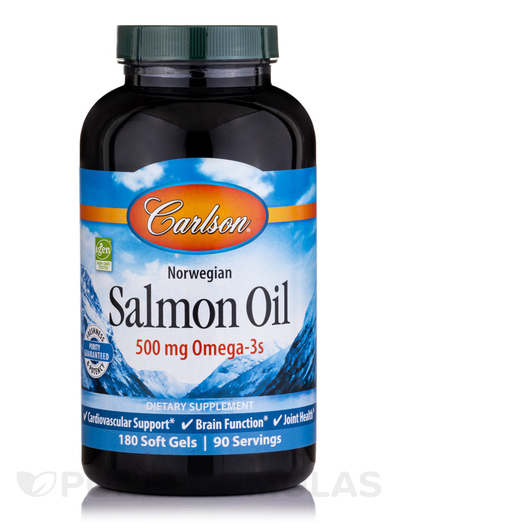 Основное фото товара Carlson, Масло дикого лосося, Salmon Oil, 180 капсул