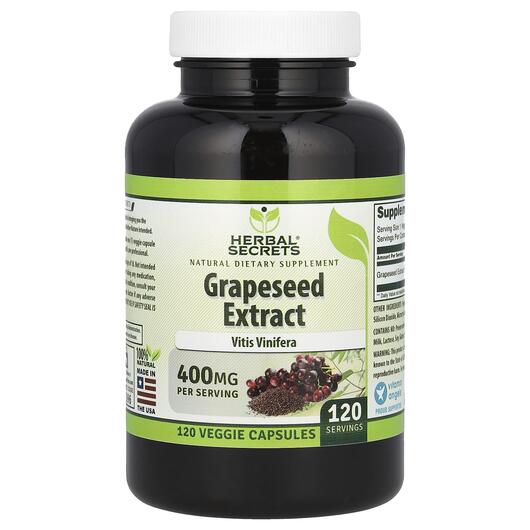 Основное фото товара Grapeseed Extract 400 mg, Экстракт виноградных косточек, 120 капс