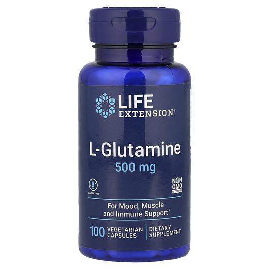 Основное фото товара Life Extension, L-Глутамин 500 мг, L-Glutamine 500 mg, 100 капсул