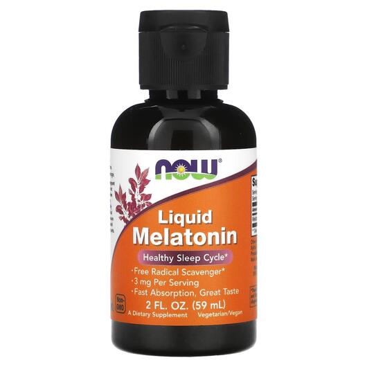 Основное фото товара NOW, Жидкий мелатонин, Liquid Melatonin, 59 мл