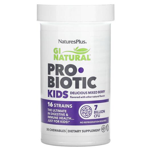 Основное фото товара Поддержка кишечника, GI Natural Probiotic Kids, 30 таблеток
