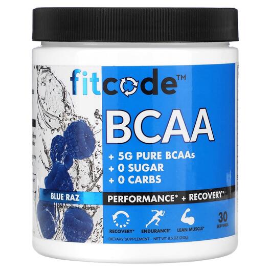 Основное фото товара FitCode, БЦАА, BCAA Blue Raz, 240 г