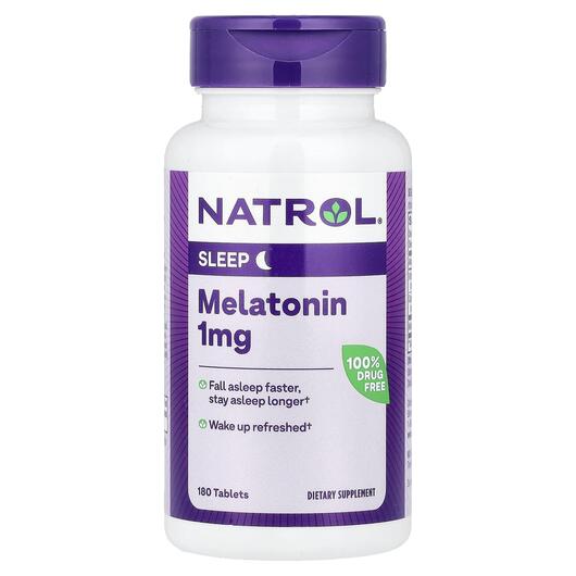 Основное фото товара Natrol, Мелатонин, Melatonin 1 mg, 180 таблеток