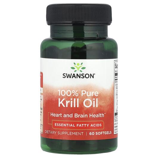 Основное фото товара Масло Антарктического Криля, 100% Pure Krill Oil, 60 капсул