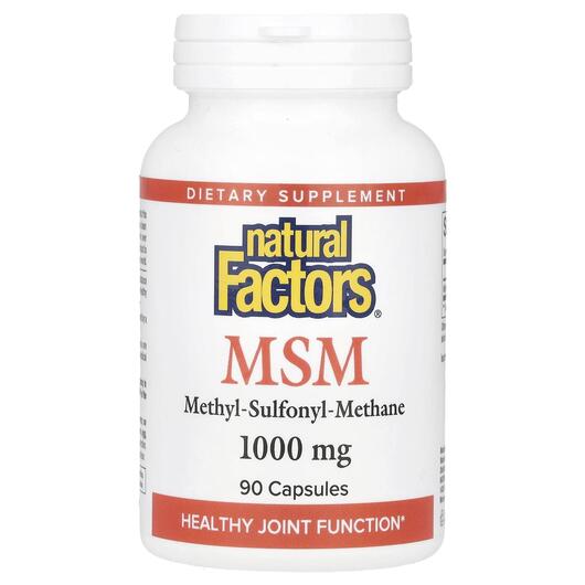 Основное фото товара Natural Factors, Метилсульфонилметан МСМ, MSM 1000 mg, 90 капсул
