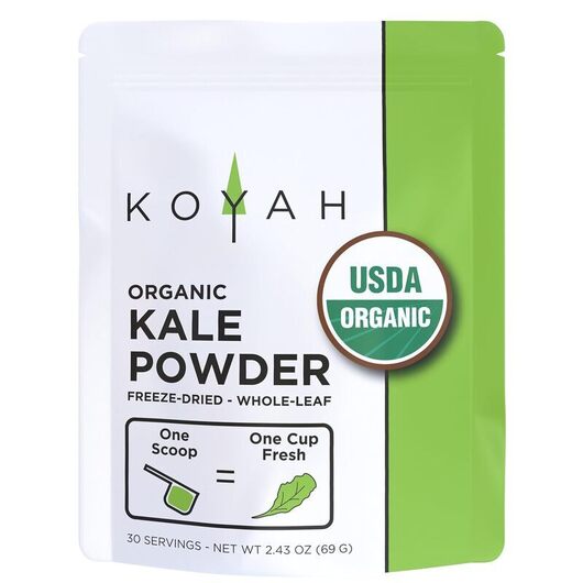 Основное фото товара Koyah, Кудрявая капуста, Organic Freeze-Dried Kale Powder, 69 г