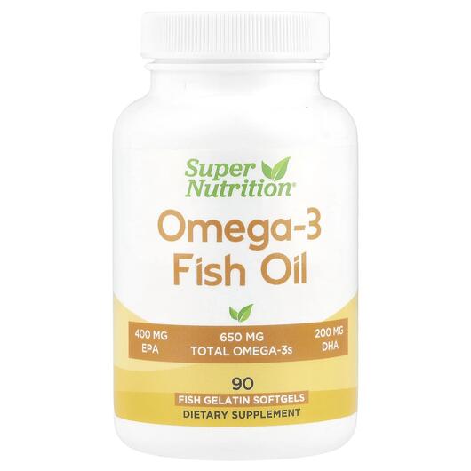 Основное фото товара Super Nutrition, Рыбий жир, Omega-3 Fish Oils 1000 mg, 90 капсул