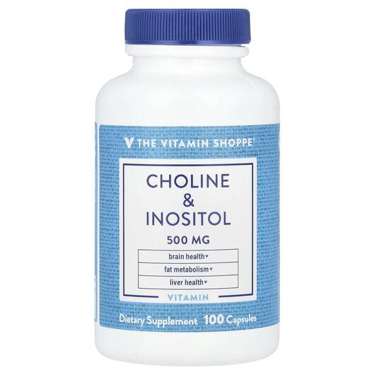 Основне фото товара Choline & Inositol 500 mg, Холін та Інозитол, 100 капсул