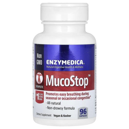 Основное фото товара Enzymedica, Ферменты для дыхания, MucoStop, 96 капсул