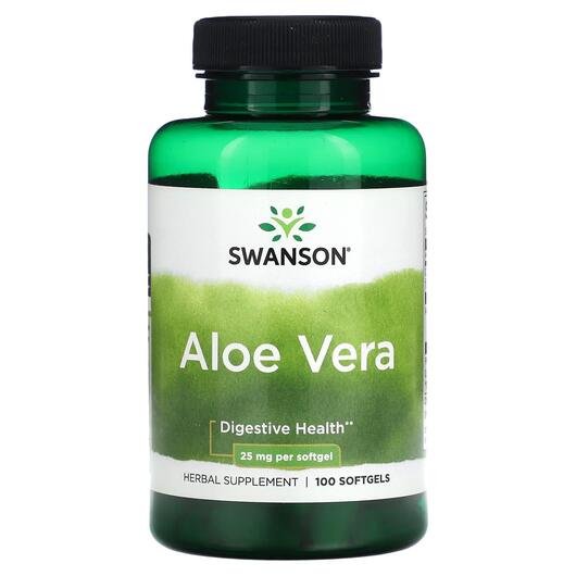 Основне фото товара Swanson, Aloe Vera 25 mg, Алое вера, 100 капсул
