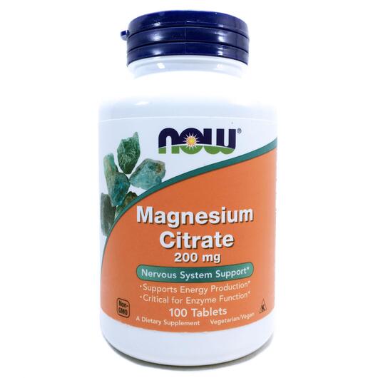 Основное фото товара NOW, Магний Цитрат, Magnesium Citrate 200 mg, 100 таблеток