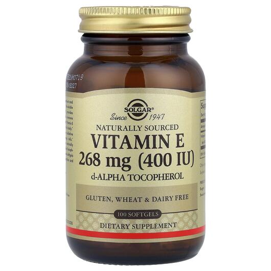 Основное фото товара Solgar, Витамин E Токоферолы, Vitamin E 400 IU, 100 капсул