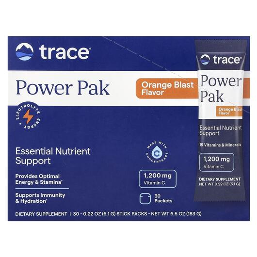 Основное фото товара Электролиты, Electrolyte Stamina PowerPak Orange Blast, 30 шт
