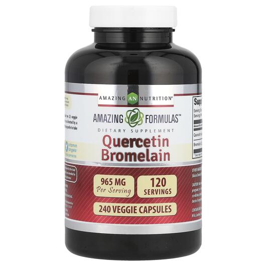 Основное фото товара Amazing Nutrition, Кверцетин, Quercetin Bromelain, 240 капсул