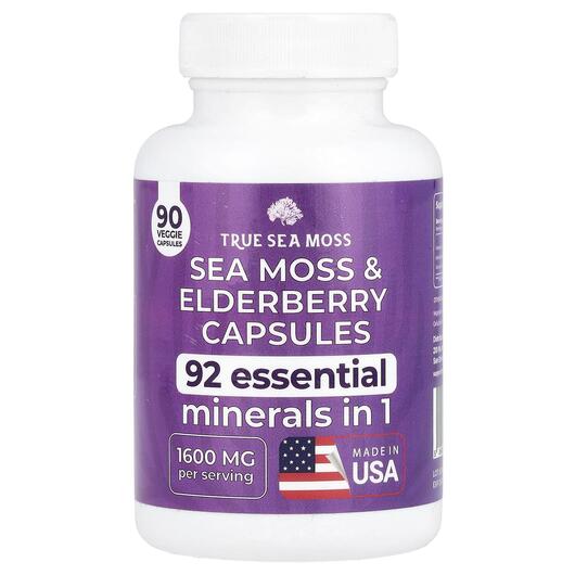 Основное фото товара Ирландский морской мох, Sea Moss & Elderberry 1600 mg, 90 кап