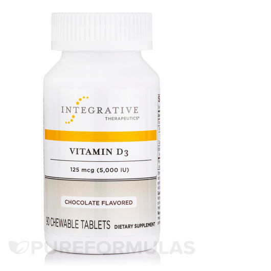 Основне фото товара Vitamin D3 5000 IU Chocolate, Вітамін D3, 90 таблеток