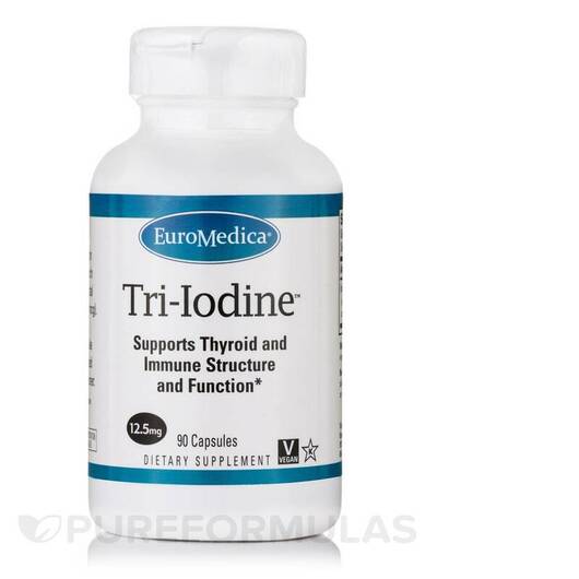 Основное фото товара EuroMedica, Йод, Tri-Iodine 12.5 mg, 90 капсул