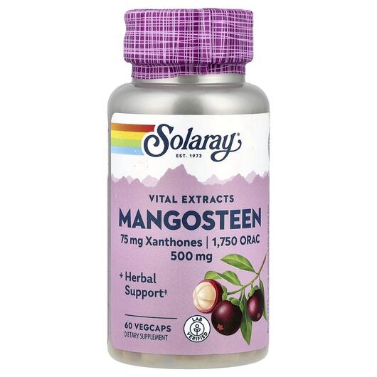 Основное фото товара Solaray, Экстракт Мангостина 500 мг, Mangosteen 500 mg, 60 капсул