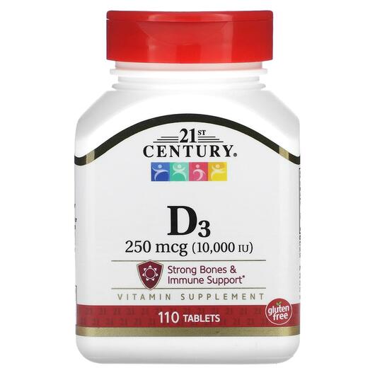 Основное фото товара 21st Century, Витамин D3 10000 МЕ, D3 250 mcg, 110 таблеток