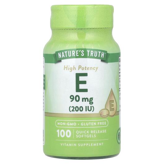 Основное фото товара High Potency Vitamin E 90 mg 200, Витамин E Токоферолы, 100 капсу