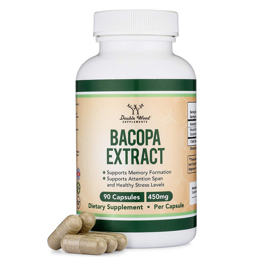 Основное фото товара Double Wood, Бакопа 450 мг, Bacopa Extract 450 mg, 90 капсул