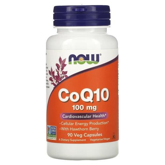 Основное фото товара NOW, Коэнзим CoQ10 100 мг, CoQ10 100 mg, 90 капсул