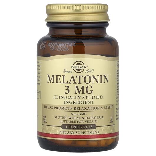 Основне фото товара Solgar, Melatonin 3 mg, Мелатонін 3 мг, 120 таблеток