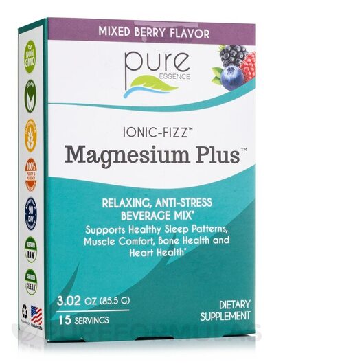 Основное фото товара Ionic-Fizz Magnesium Plus Mixed Berry Flavor Box of, Магний, 85. 