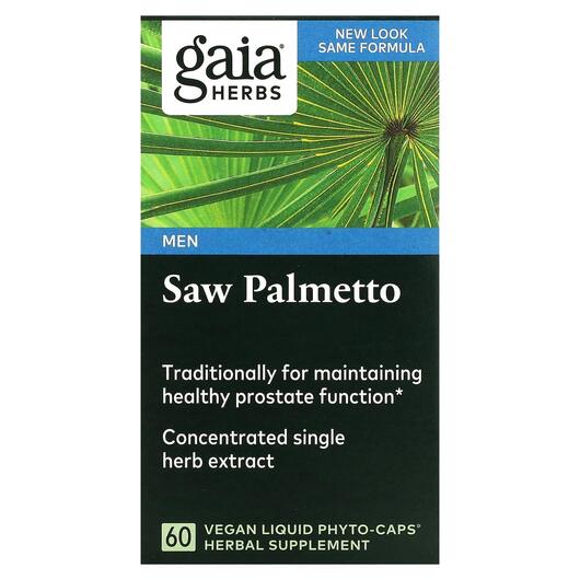 Основное фото товара Gaia Herbs, Экстракт Пальметто, Saw Palmetto for Men, 60 капсул