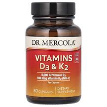 Вітаміни D3 K2 Vitamins D3 K2 Dr. Mercola 30 капсул