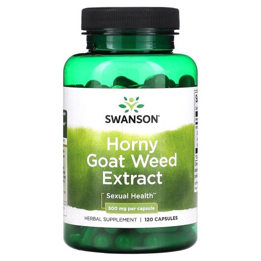 Основное фото товара Swanson, Горянка, Horny Goat Weed Extract 500 mg, 120 капсул