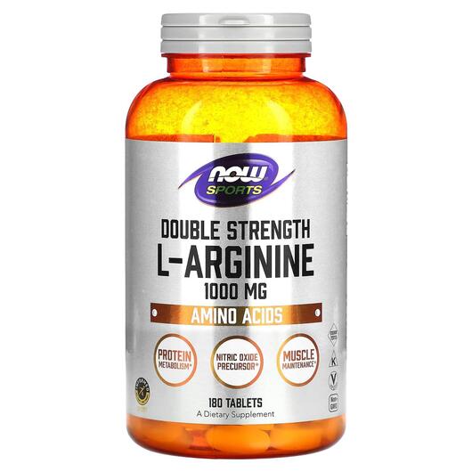 Основное фото товара Sports Double Strength L-Arginine 1000 mg, L-Аргинин, 180 таблето