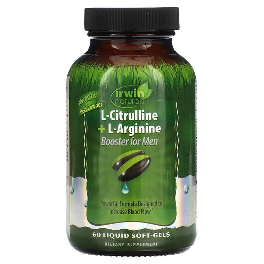 Основное фото товара Irwin Naturals, L-Цитруллин, L-Citrulline + L-Arginine, 60 капсул