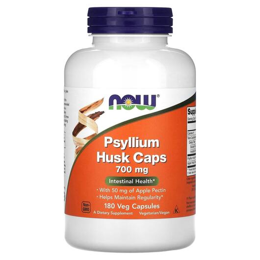 Основное фото товара NOW, Псиллиум 700 мг, Psyllium Husk Caps, 180 капсул