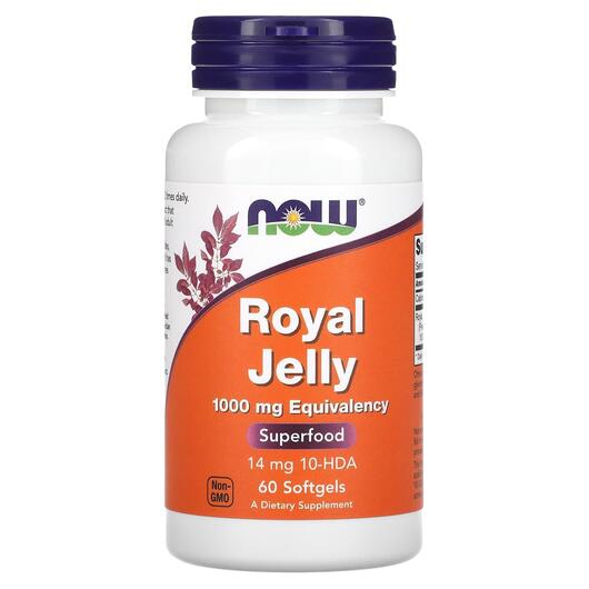 Основное фото товара NOW, Маточное молочко 1000 мг, Royal Jelly 1000 mg, 60 капсул