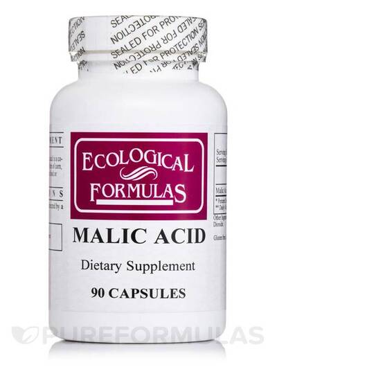 Основное фото товара Ecological Formulas, Яблучная кислота, Malic Acid, 90 капсул