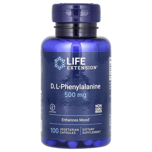 Основное фото товара DL-фенилаланин 500 мг, D,L-Phenylalanine 500 mg, 100 капсул