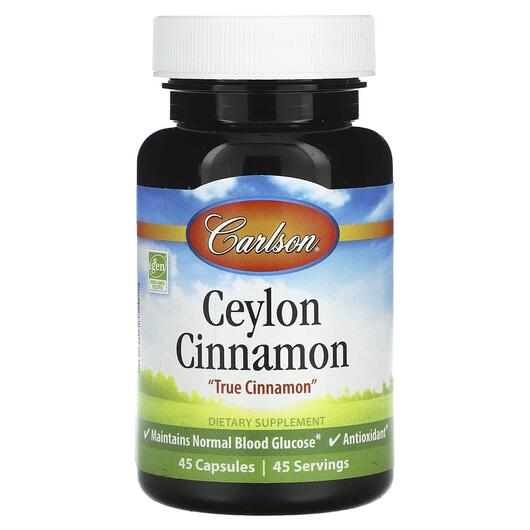 Основное фото товара Carlson, Антиоксиданты, Ceylon Cinnamon, 45 капсул