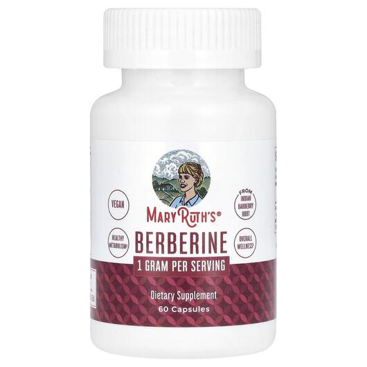 Основное фото товара MaryRuth's, Берберин, Berberine 1 g, 60 капсул