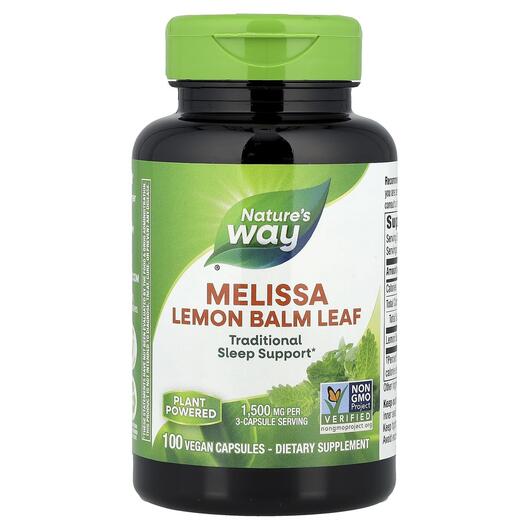 Основное фото товара Nature's Way, Мелисса 500 мг Листья, Melissa 500 mg, 100 кап