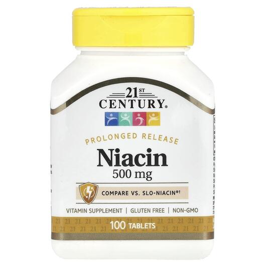 Основное фото товара Ниацин 500 мг, Niacin Prolonged Release 500 mg, 100 таблеток