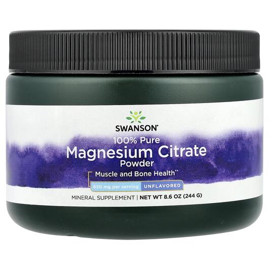 Основное фото товара 100% Pure Magnesium Citrate Powder Unflavored 630 mg, Магний, 244