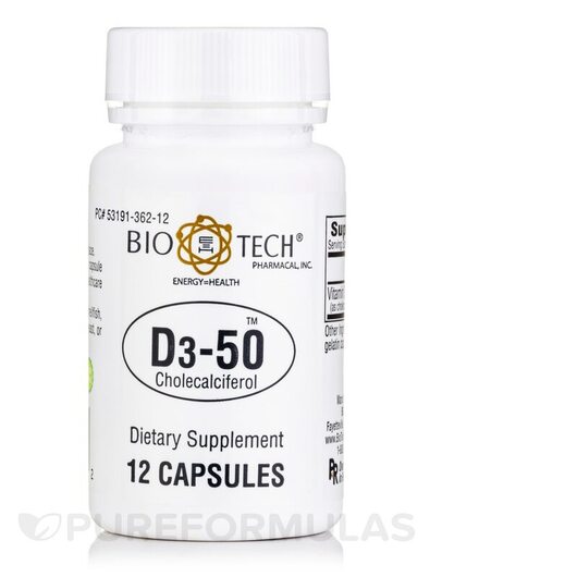 Основне фото товара D3-50 50000 IU Cholecalciferol, Вітамін D3, 12 капсул