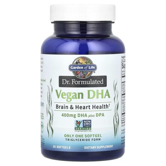 Основное фото товара Garden of Life, ДГК, Dr. Formulated Vegan DHA Plus DPA, 30 капсул