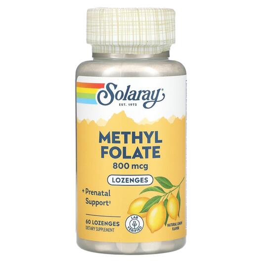 Основное фото товара Solaray, Метилфолат, Methyl Folate Lemon 800 mcg, 60 таблеток