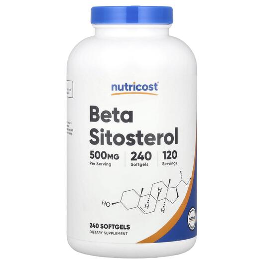 Основное фото товара Nutricost, Бета-Ситостерол, Beta Sitosterol 500 mg, 240 капсул